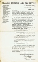 EVT-SPAIN-4-9-1.jpg; EVT/SPAIN/4/9/1; Spanish Civil War: Spanish Medical Aid Committee circular, Aug 1937;