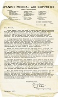 EVT-SPAIN-4-9-3.jpg; EVT/SPAIN/4/9/3; Spanish Civil War: Spanish Medical Aid Committee circular, Dec 1937;