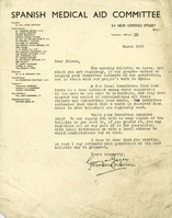 EVT-SPAIN-4-9-5.jpg; EVT/SPAIN/4/9/5; Spanish Civil War: Spanish Medical Aid Committee circular, Mar 1938;