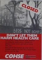 POSTER-SUBJ-TU-0020.jpg; POSTER/SUBJ/TU/0020; Poster - Confederation of Health Service Employees: Don't let them harm health care;